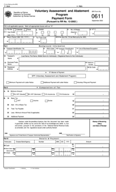 BIR Voluntary Assessment and Abatement Form