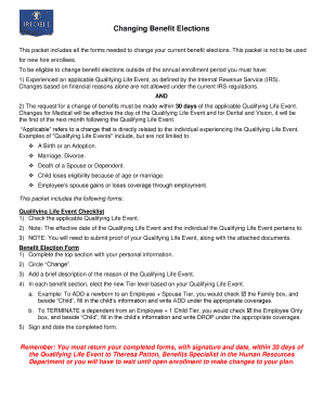 Benefit Change Election Form