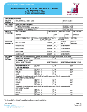 Hartford Life and Accident Insurance Enrollment Form