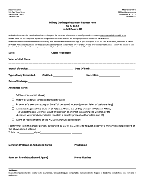 Military Discharge Document Request Form
