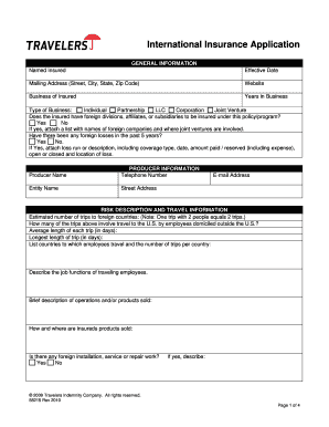 International Insurance Application