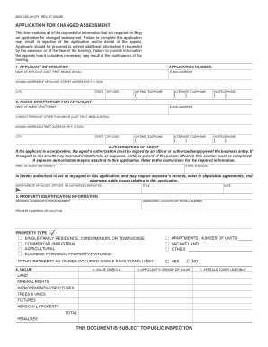 California Application for Changed Assessment