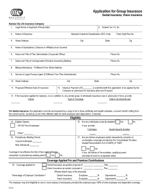 Application for Group Insurance