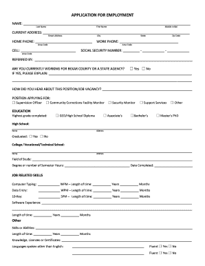 Bexar County Employment Application
