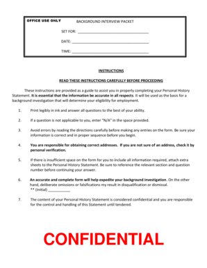 Bexar County Pre-Appointment Investigation Form