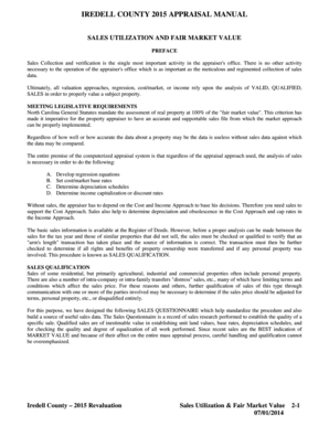 Iredell County Sales Questionnaire