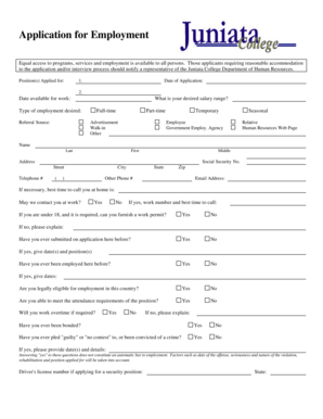 Employment Application Form