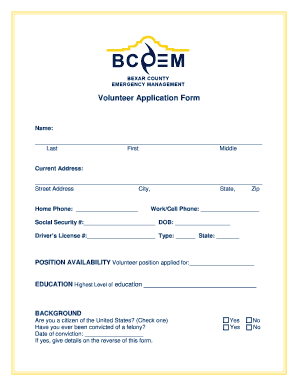 Volunteer Application Form