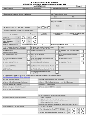 Acquisition Screening and Review Form