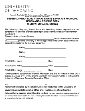 FERPA Financial Information Release Form