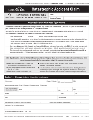 Catastrophic Accident Claim Form