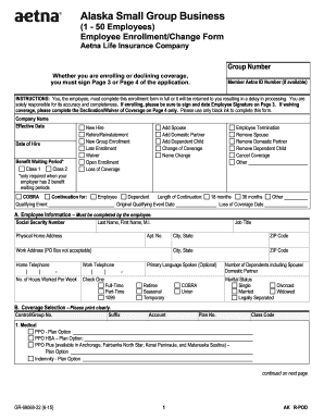 Alaska Small Group Business Employee Enrollment Form