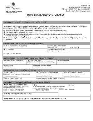 Price Protection Claim Form