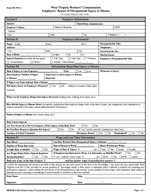 West Virginia Workers’ Compensation Employers’ Report
