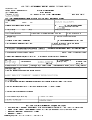 Delaware Workers' Compensation First Report
