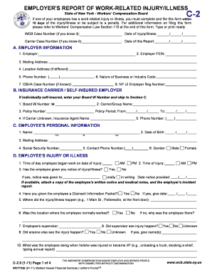 New York Employer's Report of Work-Related Injury/Illness