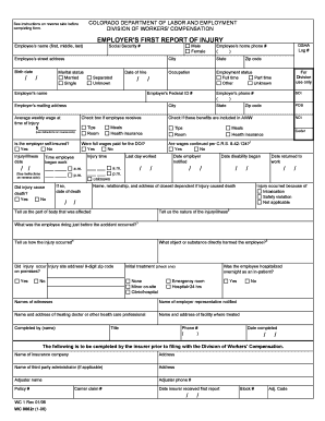 Colorado Employer's First Report of Injury