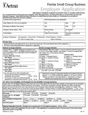 Florida Small Group Business Employer Application