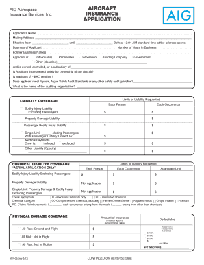 Aircraft Insurance Application Form