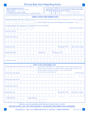 Florida New Hire Reporting Form