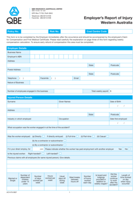 Employer’s Report of Injury