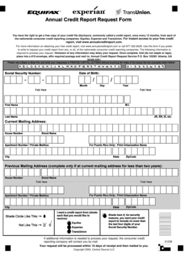 Annual Credit Report Request Form