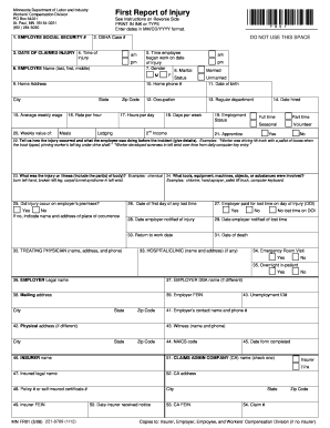 Minnesota Workers Compensation First Report of Injury