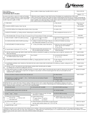 California Employer's Report of Occupational Injury or Illness
