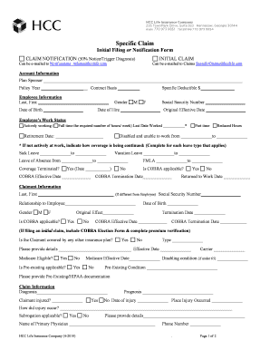 Initial Claim Notification Form