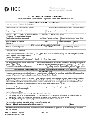 Accelerated Benefits Statement Form