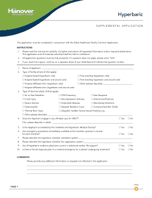 Hyperbaric Supplemental Application