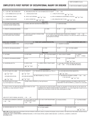 Employer’s First Report of Occupational Injury or Disease