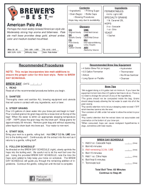 American Pale Ale Brewing Recipe