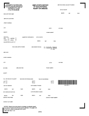Pennsylvania Employer's Report of Injury or Disease