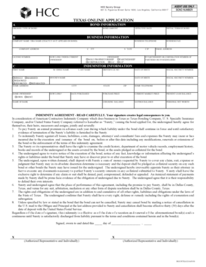 Texas Surety Bond Application