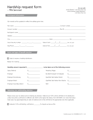 Hardship Distribution Request Form