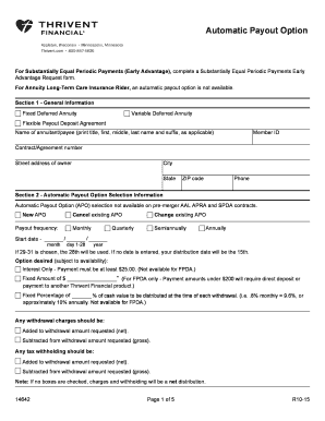 Substantially Equal Periodic Payments Early Advantage Request Form