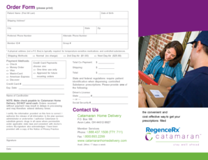 Catamaran Home Delivery Prescription Order Form