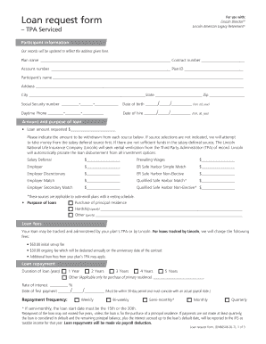 Lincoln DirectorSM Loan Request Form
