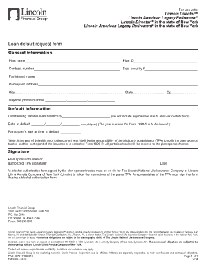 Lincoln DirectorSM Loan Default Request Form