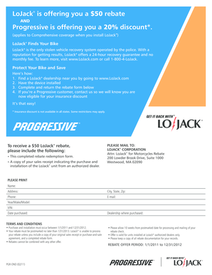 LoJack Motorcycle Rebate Form