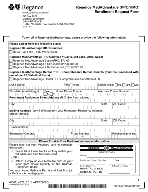 Regence MedAdvantage Enrollment Request Form