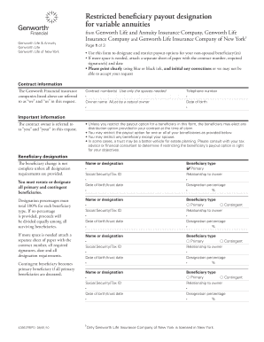 Restricted Beneficiary Payout Designation for Variable Annuities