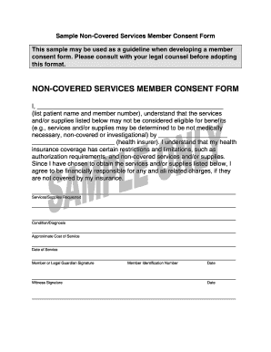 Non-Covered Services Member Consent Form