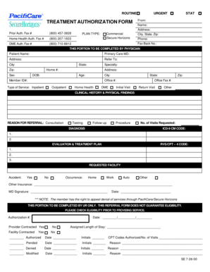 Medical Treatment Authorization Form