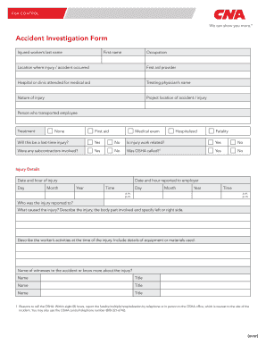 Accident Investigation Form