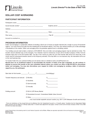 Lincoln DirectorSM Dollar Cost Averaging Form