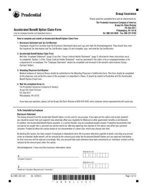 Accelerated Benefit Option Claim Form