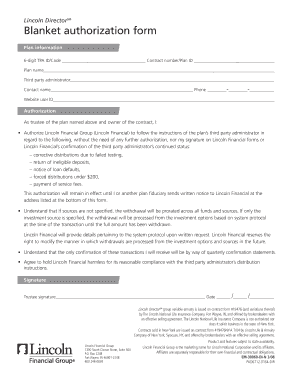Lincoln DirectorSM Blanket Authorization Form