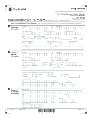 Group Accidental Injury Claim Form